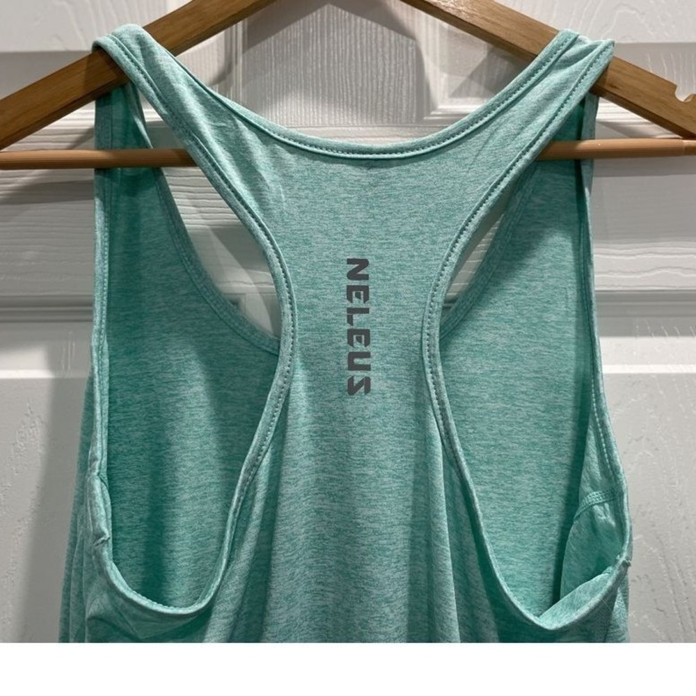 Neleus Mint‎ Green Workout Tank Top Athletic Racerback Gym Running Performance M